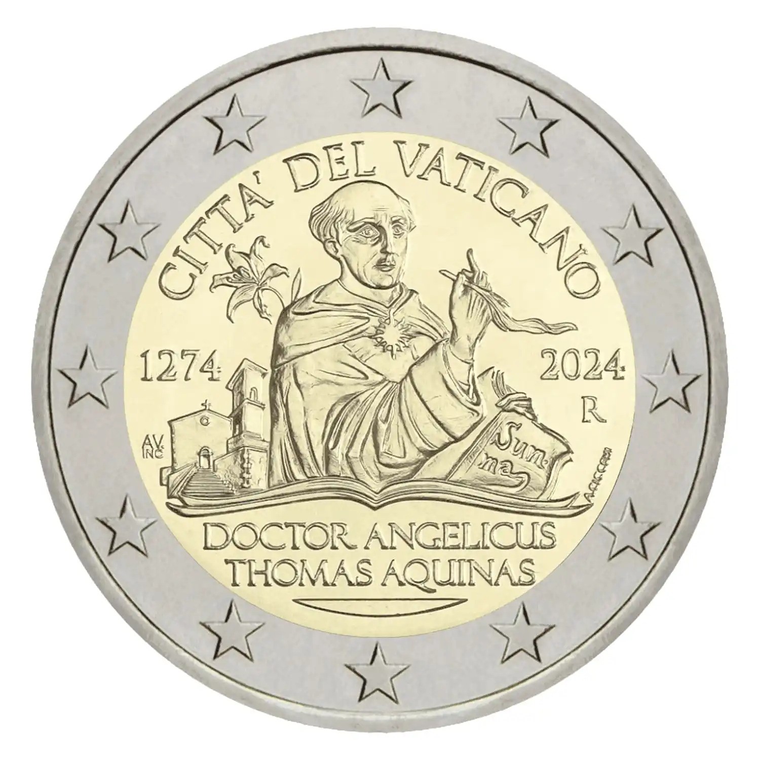 2 Euro gedenkmünze Thomas van Aquino